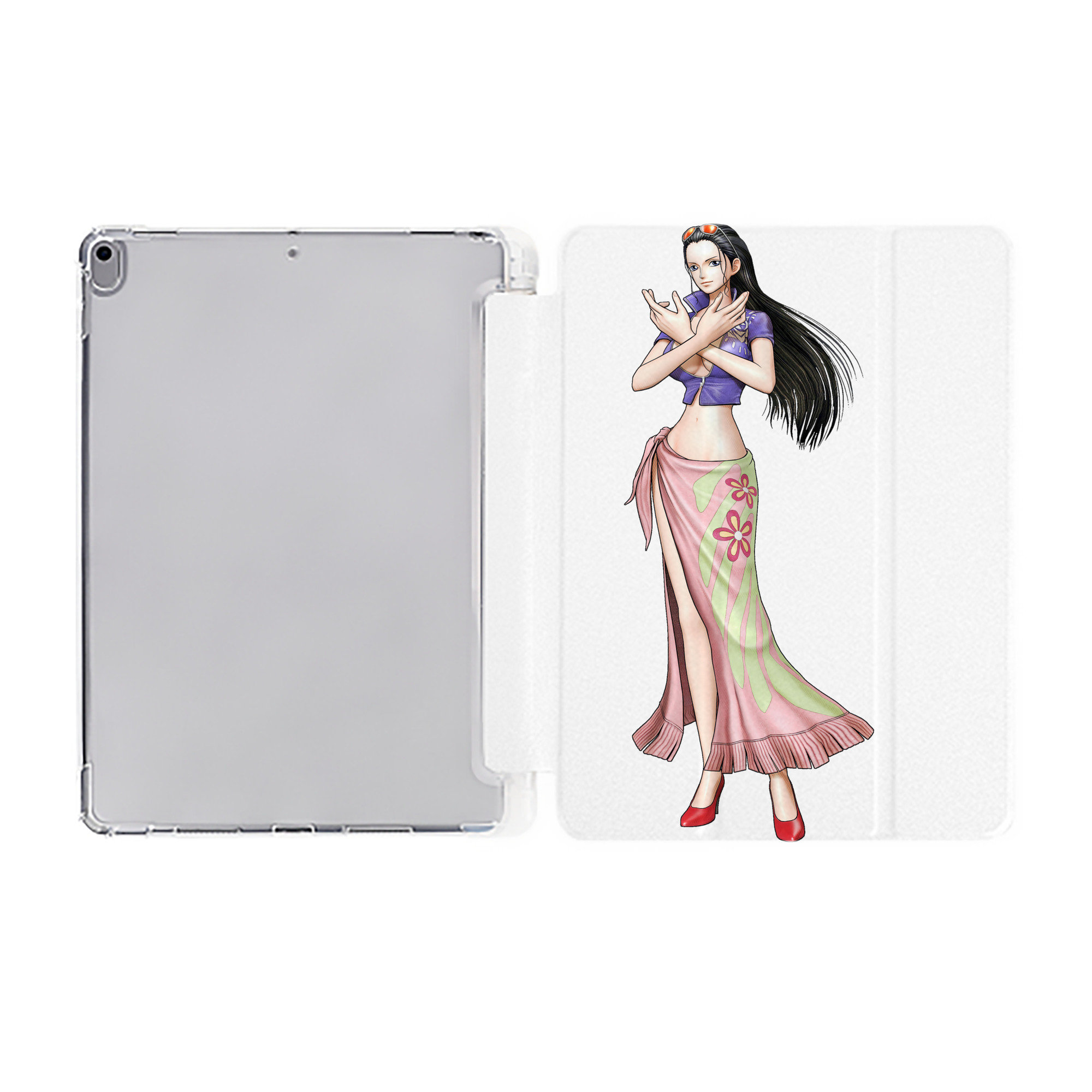 （画像用） ワンピース ニコ・ロビン ONE PIECE Nico Robin IPad ケース ペン収納付き 三つ折りスタンド PUレザー×シリコン 対応機種9.5/10.5/10.9インチ